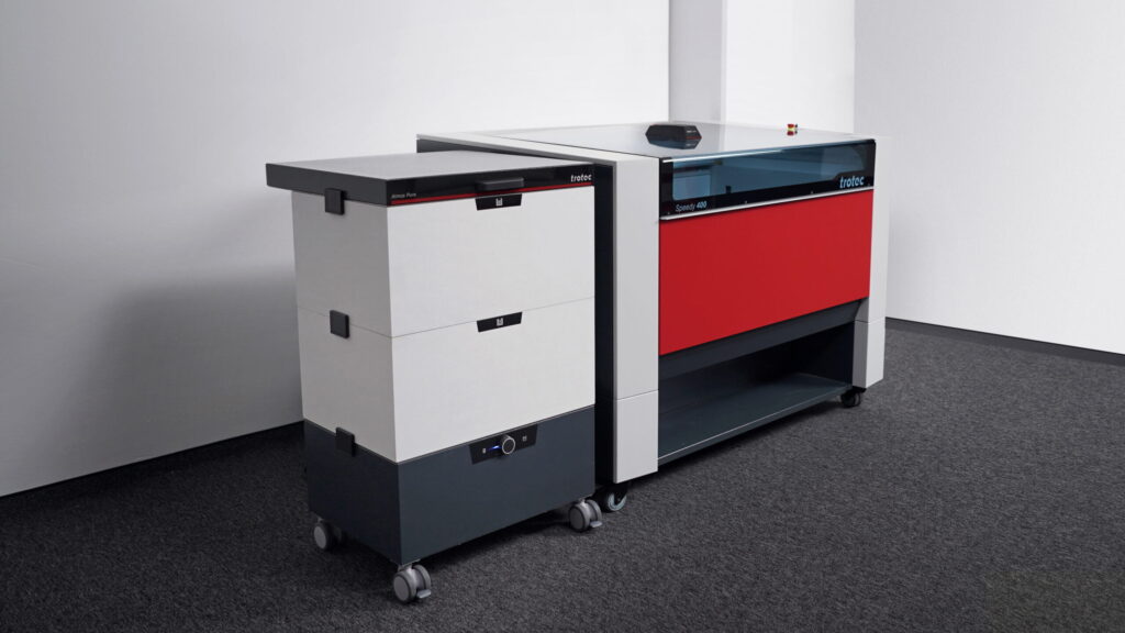 Trotec Speedy-400-CO2 Run-on-Ruby Maschine mit Anbau